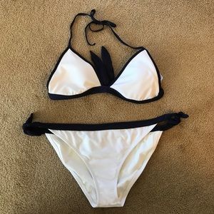NWOT White and Navy Bikini Set
